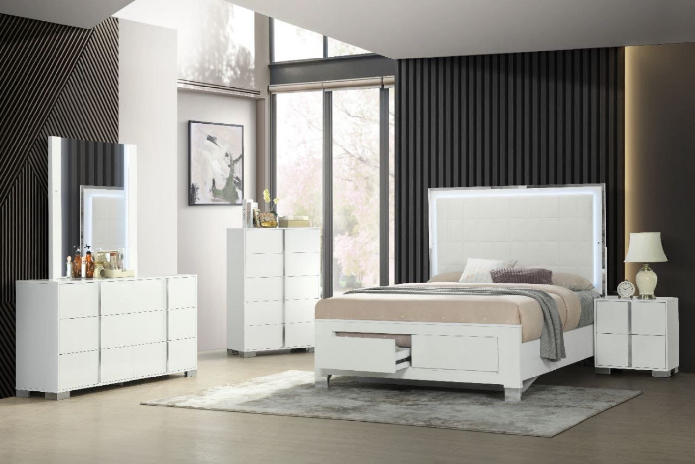 Luxury White Full Apartment Furniture Kit