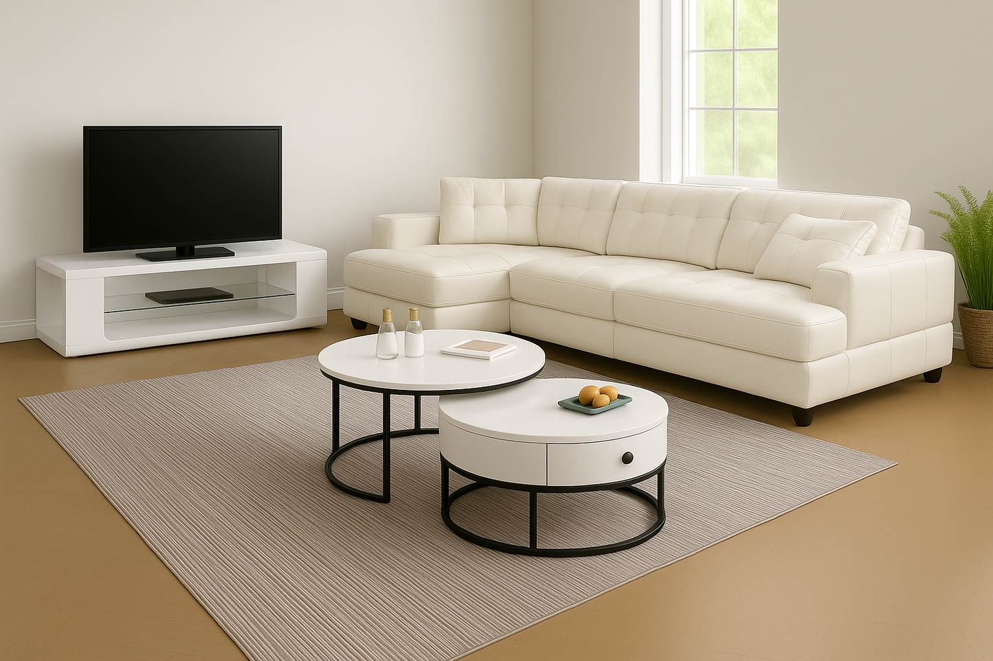 Luxury White Full Apartment Furniture Kit