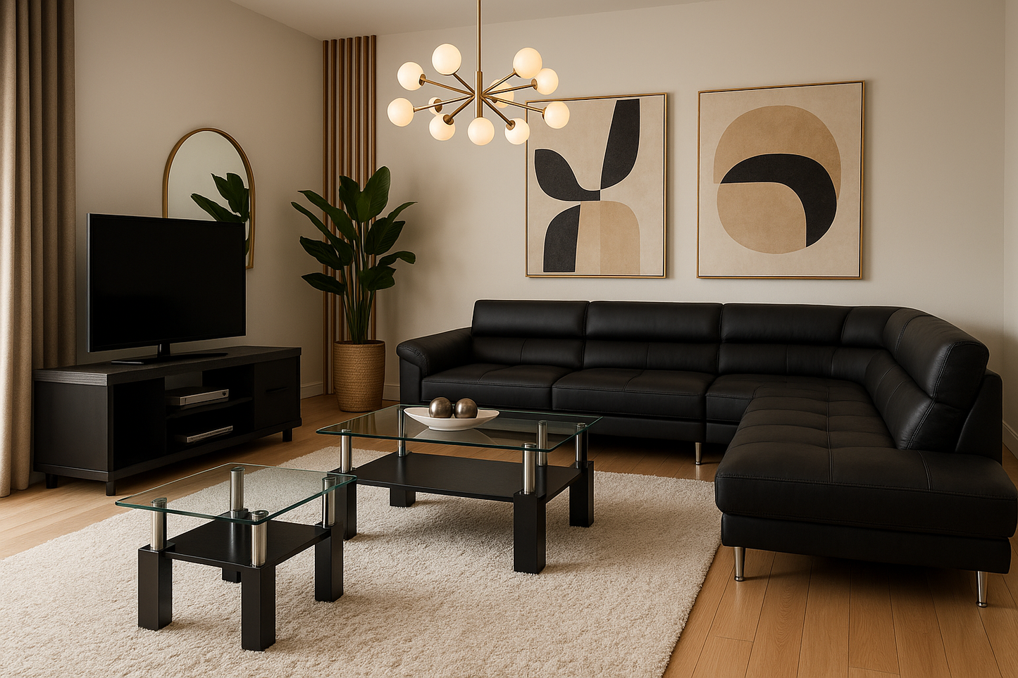 Luxury Black Full Apartment Furniture Kit