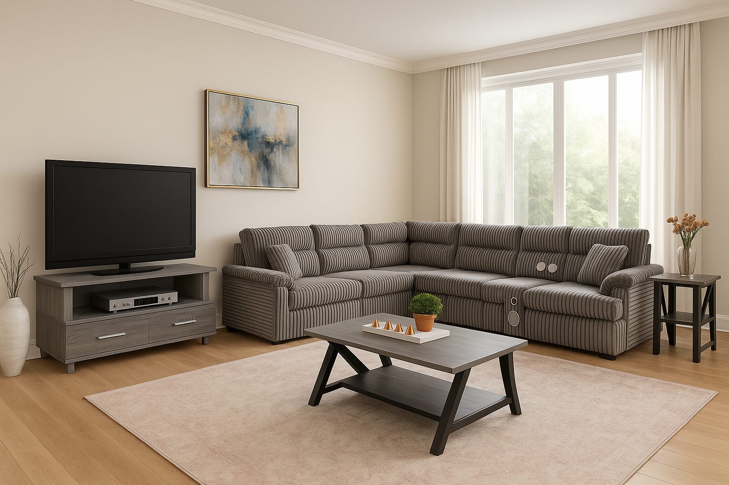 Luxury Gray Full Apartment Furniture Kit