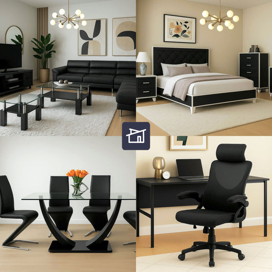 Luxury Black Full Apartment Furniture Kit